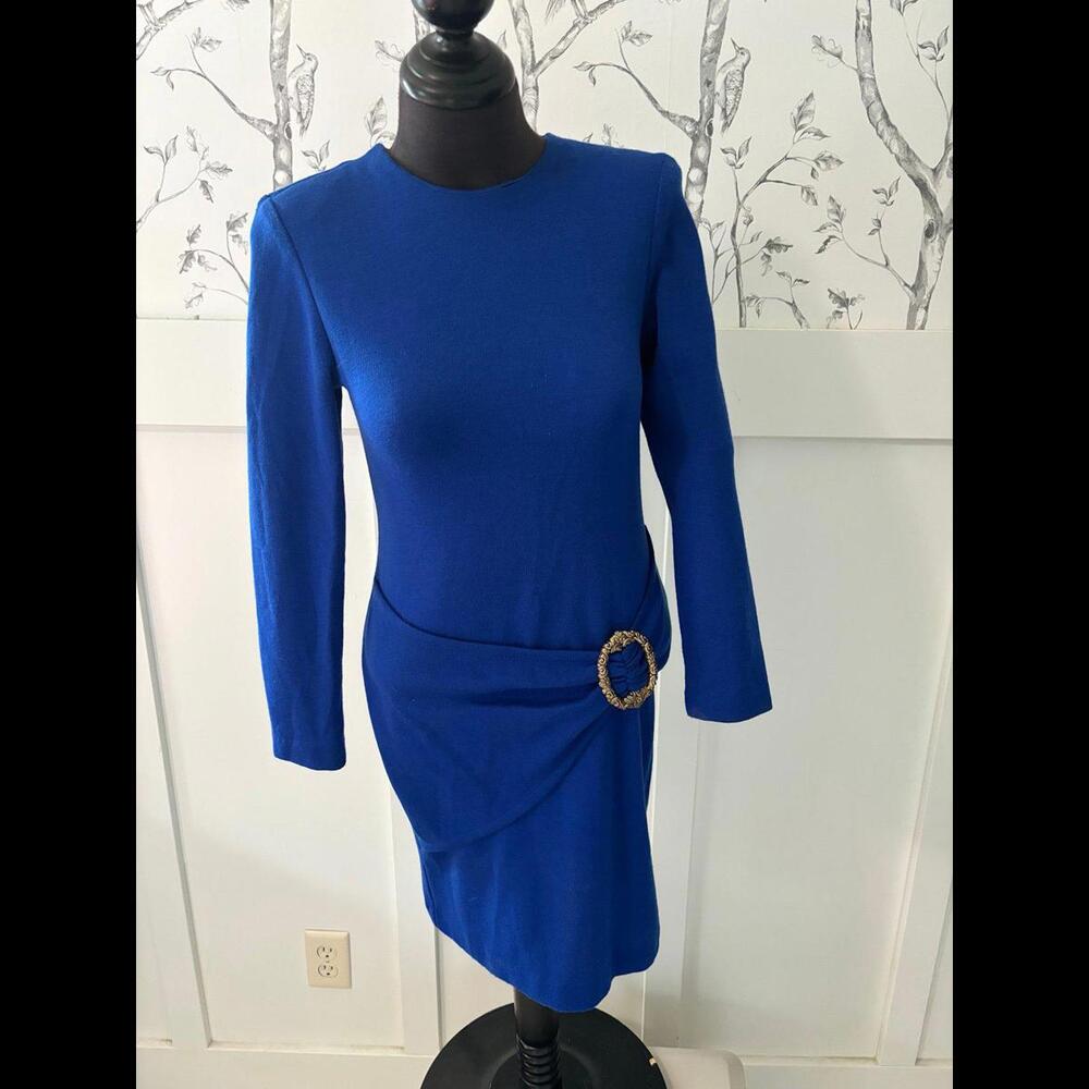 Vintage 1980s blue knit dress size 4 by Jodi Michaels